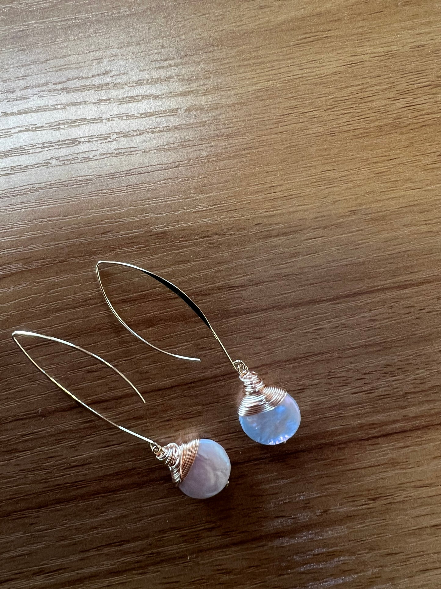 Mop in 24k gold earrings