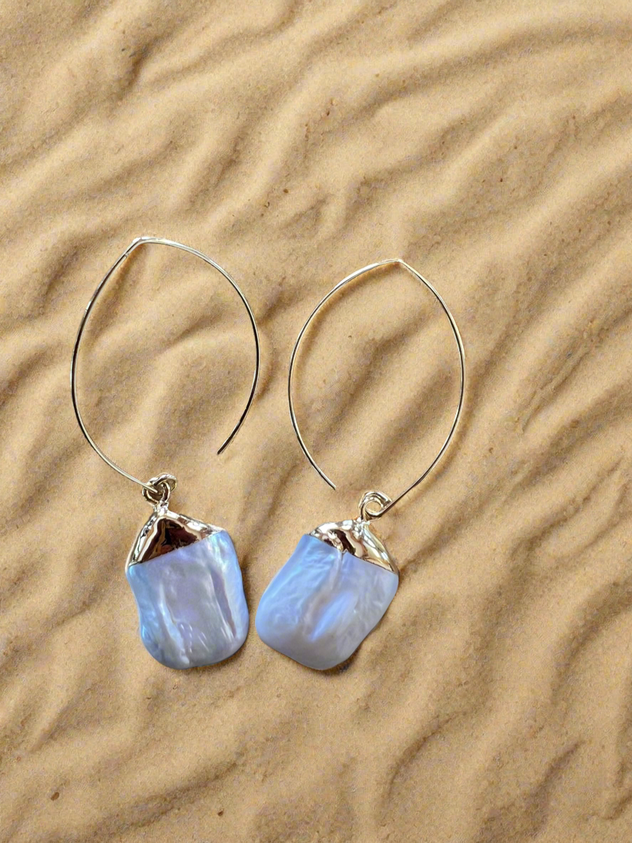 Mop in 24k gold earrings