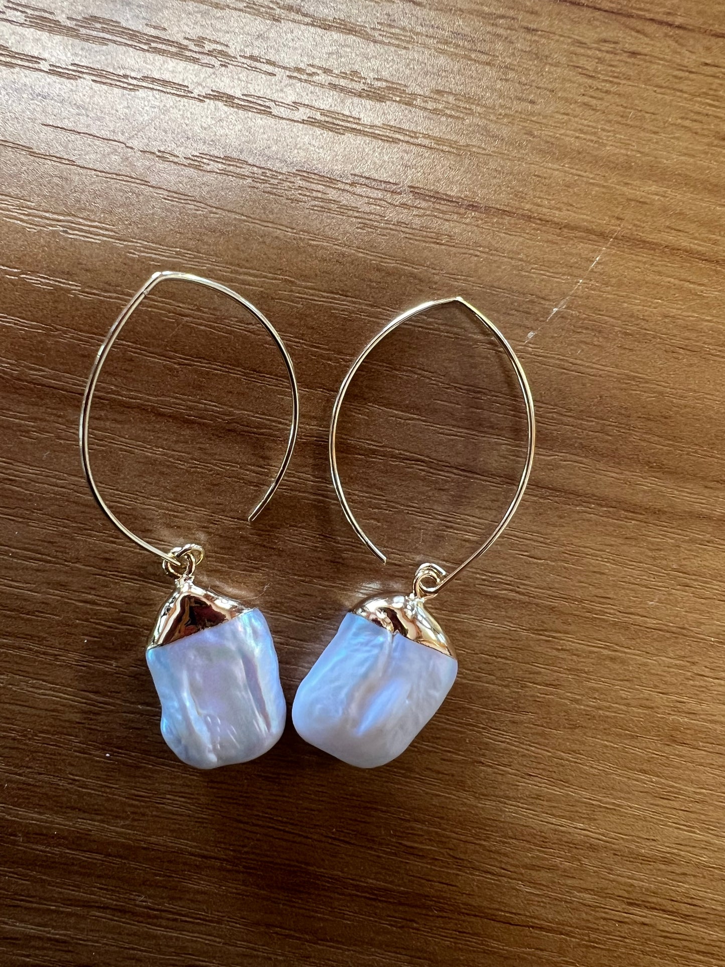 Mop in 24k gold earrings