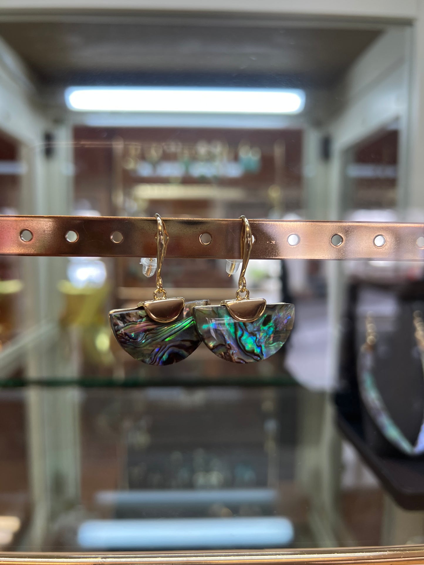 14k gold plated paua earrings