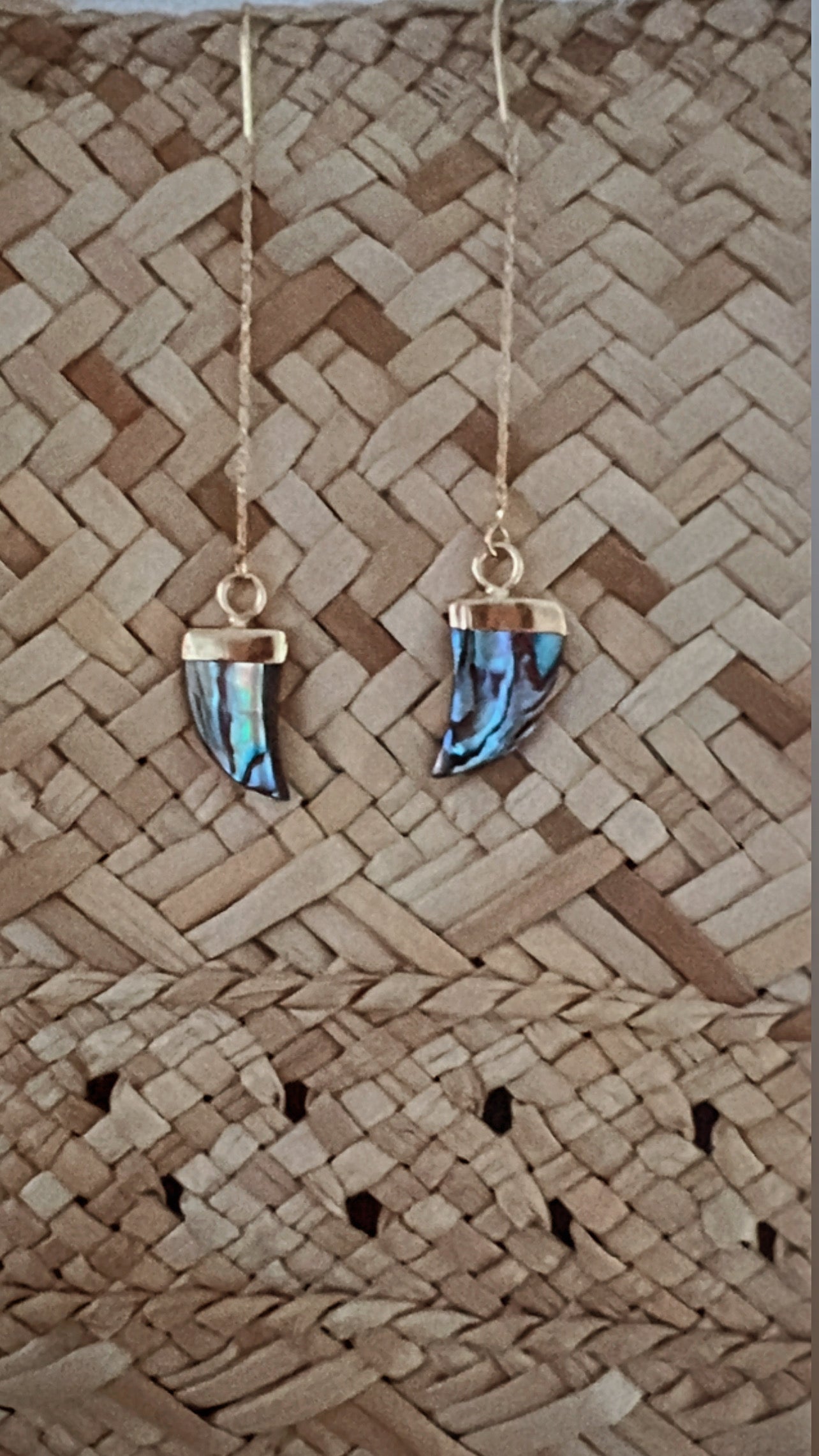 24k gold plated paua earring