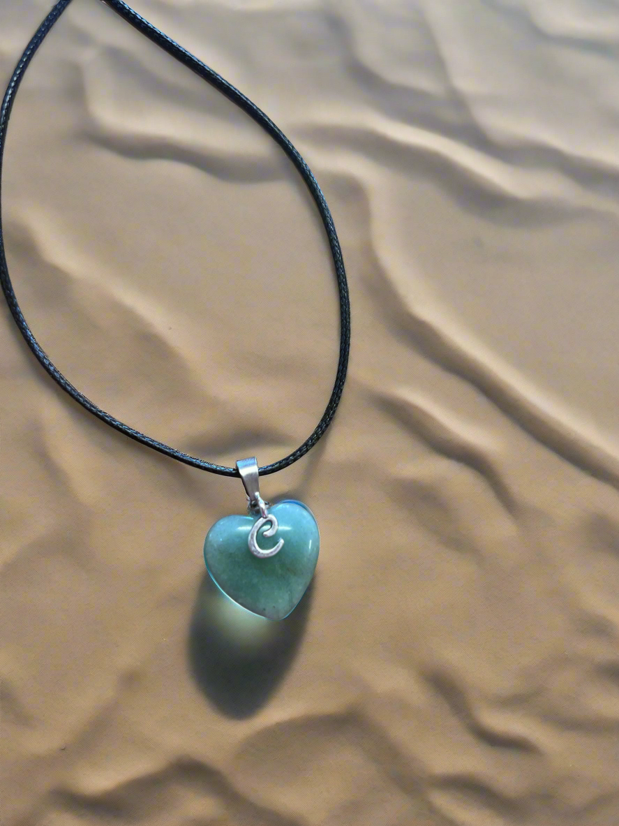 Initial Pounamu mini heart necklace