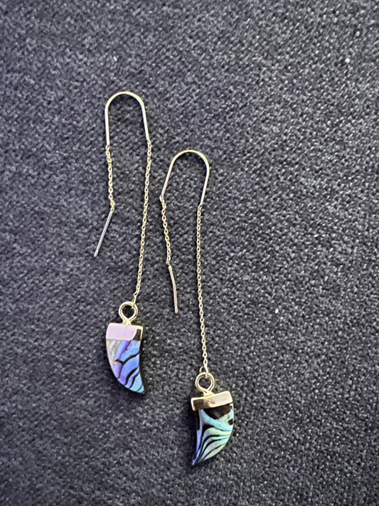 24k gold plated paua earring