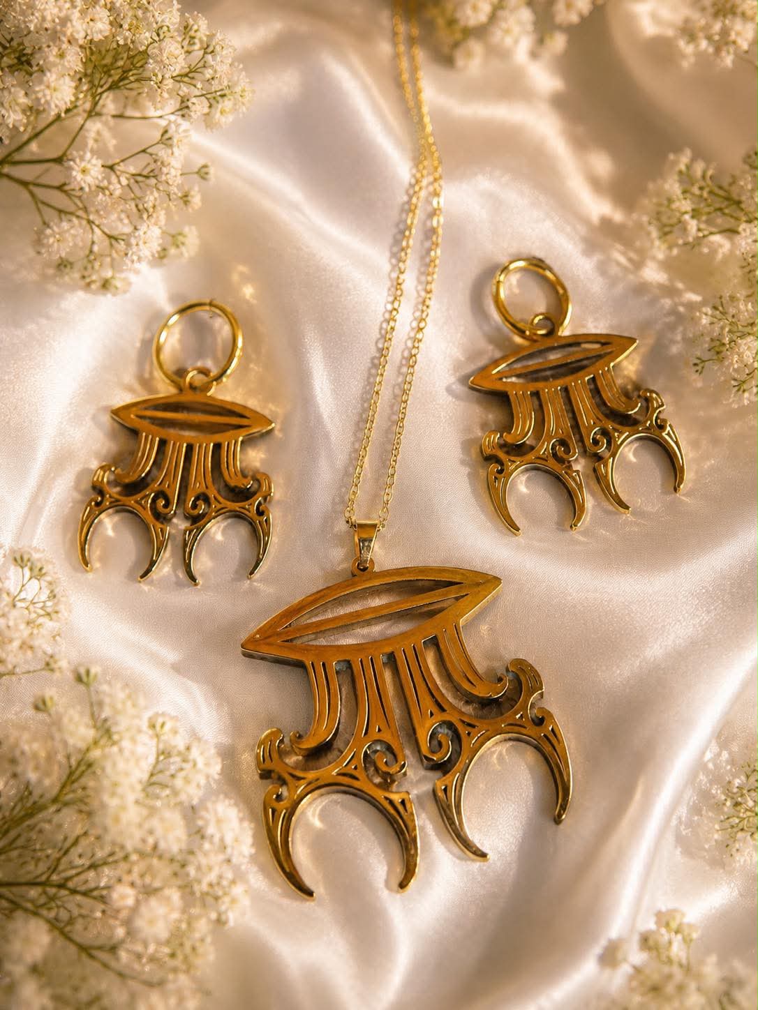 Hand casted Moko kauae style 4 set