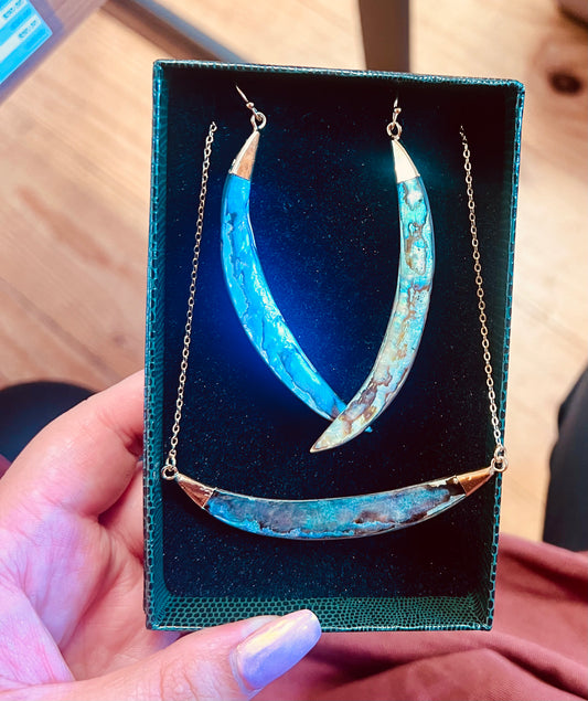 Okoro marama 24k gold setting Paua set