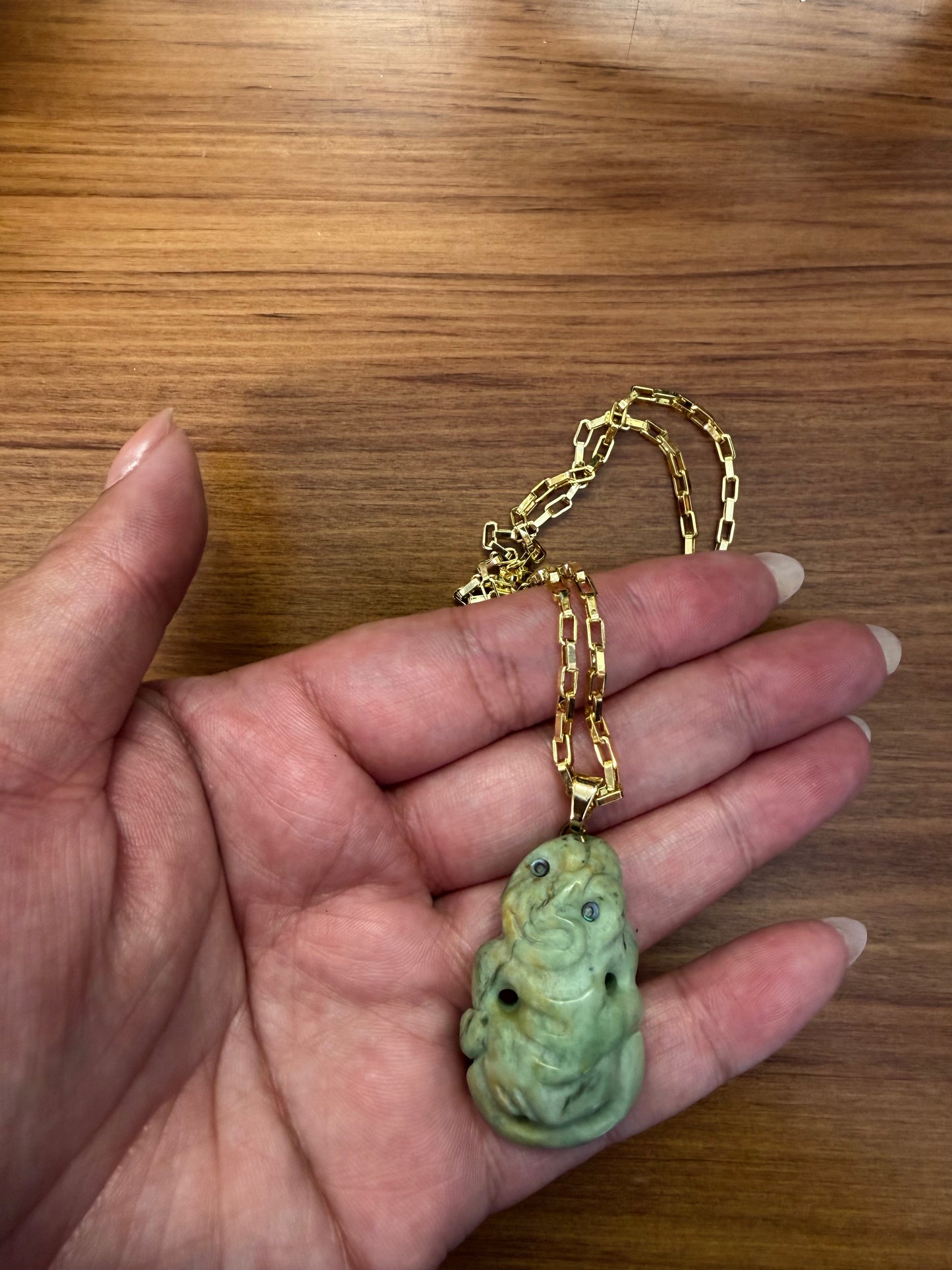 Hei tiki Pounamu mini on 18k gold pltd chain
