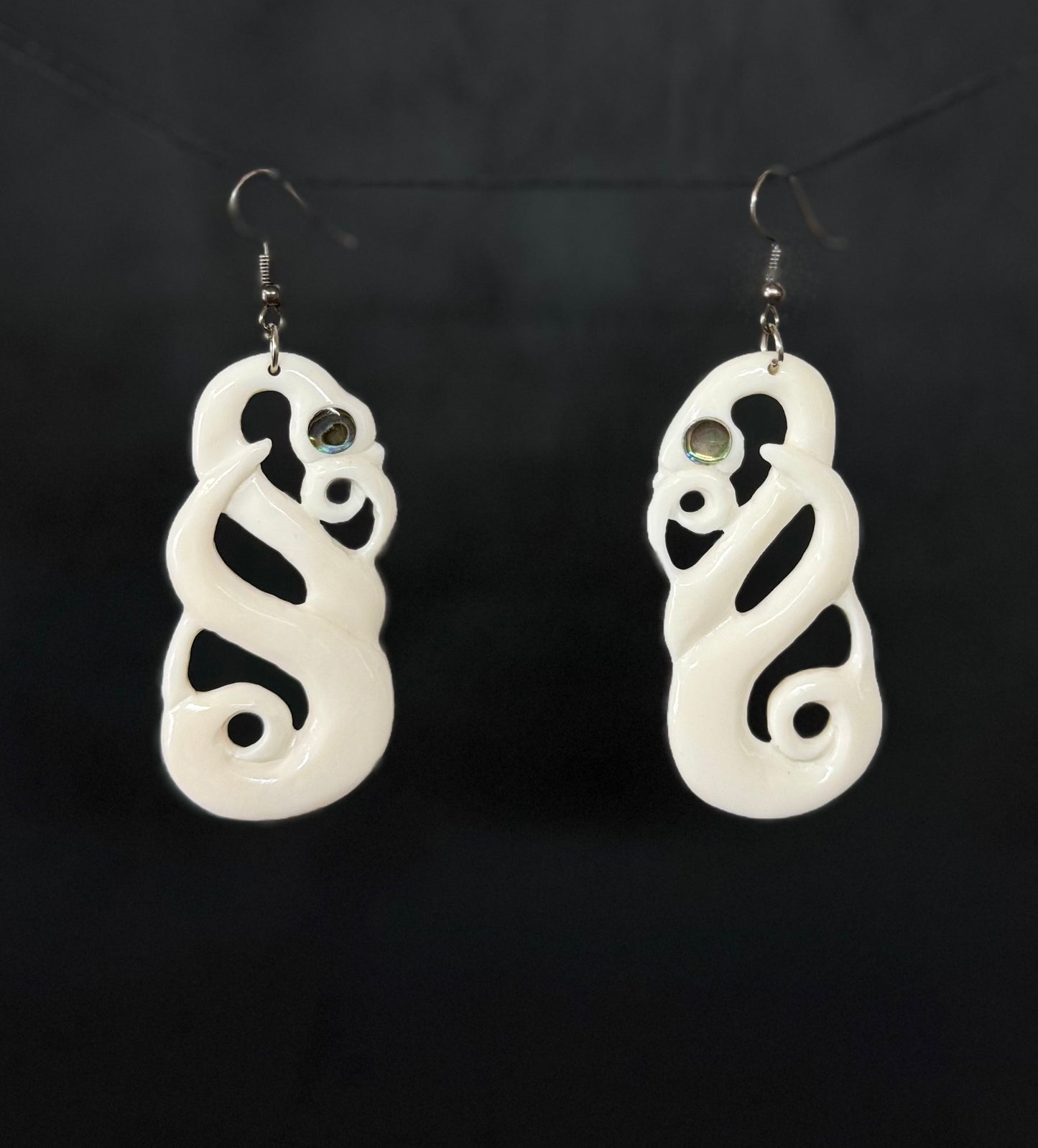 Manaia Earrings - Bone