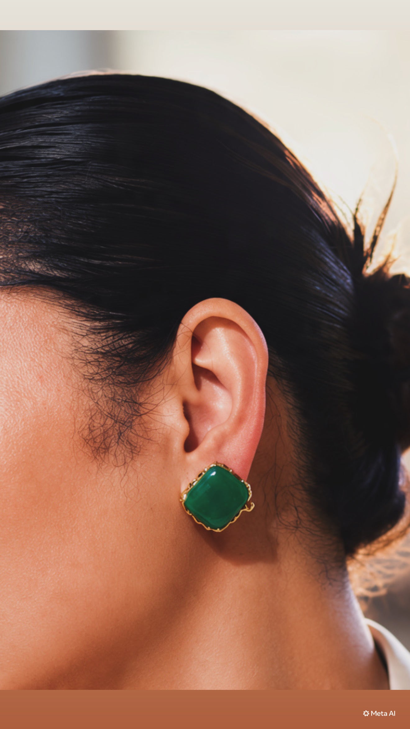 Pounamu stud earrings 18kgold plated